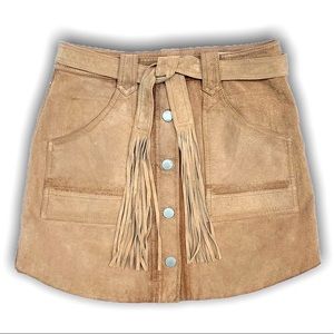 NWT BLANK NYC Suede Fringe Skirt